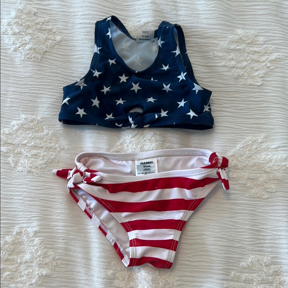Old Navy Star and Red Stripe Bikini Set